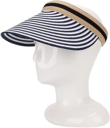 Dame Visir, Anti UV Visir Cap, Visir Cap, Bredskygget Strandhat,