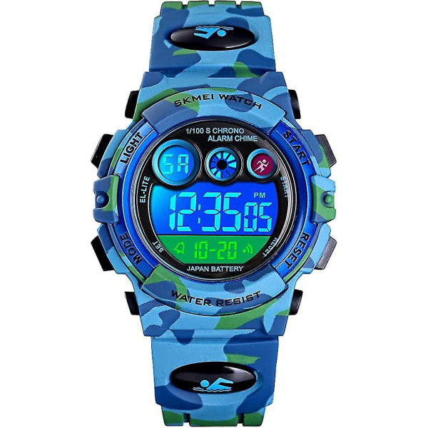 Digital watch för barn för pojkar, flickor, casual multifunktions E
