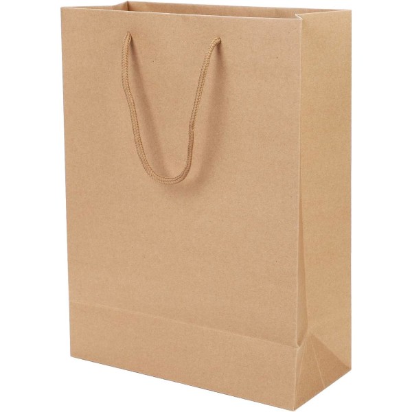 10 Pieces Kraft Paper Bags Large Christmas Gift Bags Handbag with