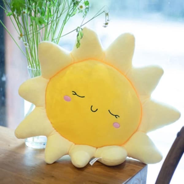 Solsikke gulvputer, 45 cm solformet, overdimensjonert stolputer,