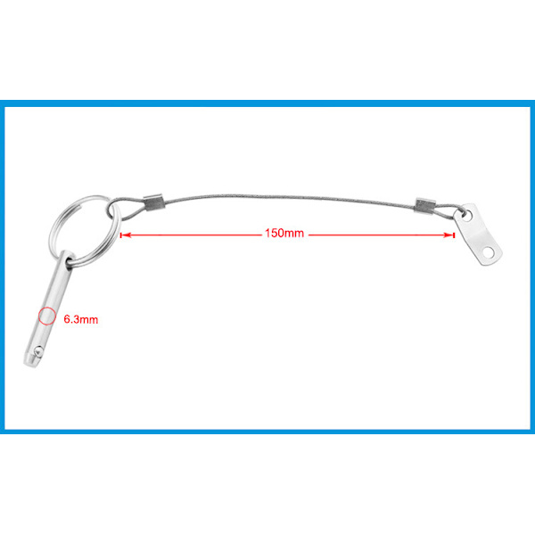 4-pack snabbförslutningsstift, 6,3 mm toppstiftdiameter, 51 mm total längd