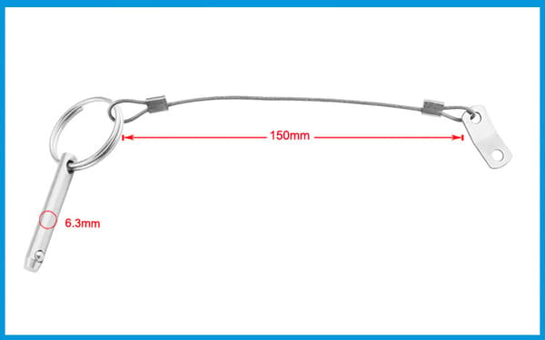 4-pak hurtigutløserpinner, 6,3 mm topp stiftdiameter, 51 mm total L