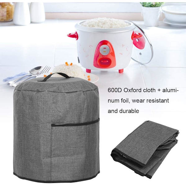 2 st runda tryckkokare skyddande lock, Air Fryer skyddande väska med fickor kök elektriska tillbehör lämpliga för hushållsapparater Air Fryer (grå)