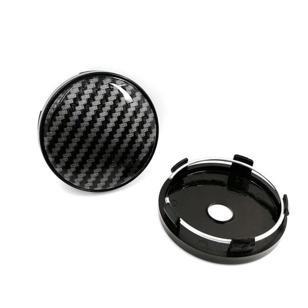 4 st 60 mm navkapslar i kolfibermönster för bil