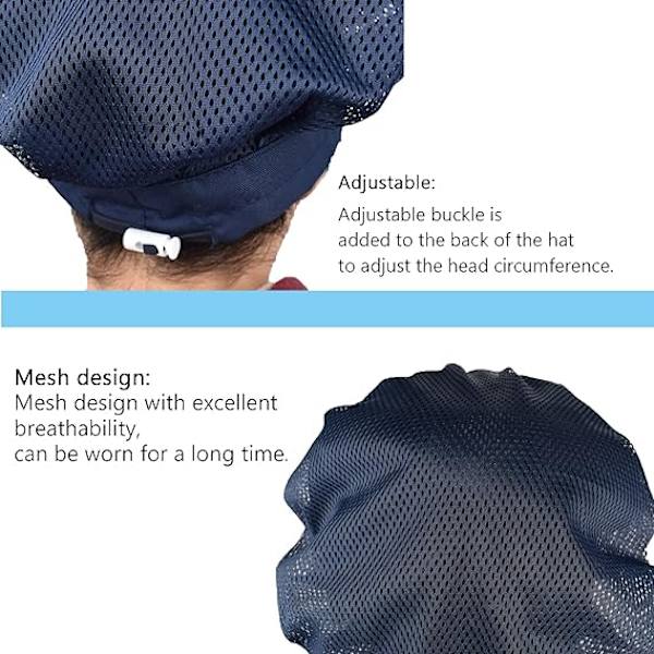 Marinblå - Set med 3 unisex kockhattar stretchiga kökskockhattar