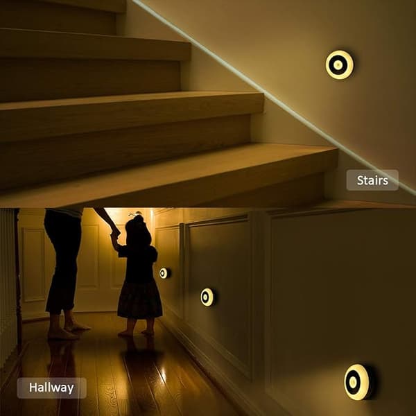 LED-nattlys, bevegelsessensor vegglampe, trådløs lading med