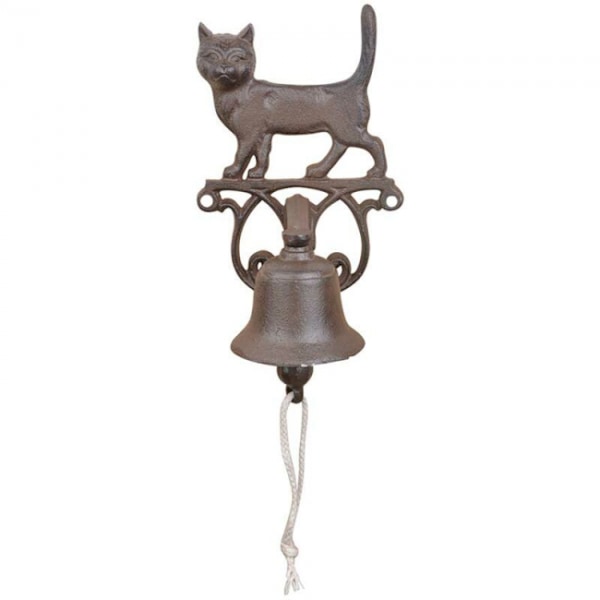 Gjutjärnsdörrklocka Liten katt