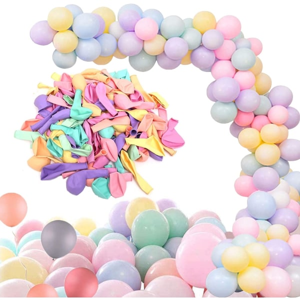 Pastellballong, 100 st Macaronballonger, Pastellfärgad latexboll