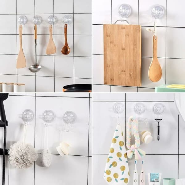4 Vakuumsugkopper Kroker - Barberhøvelholder - Kronekrok - Multi-Us