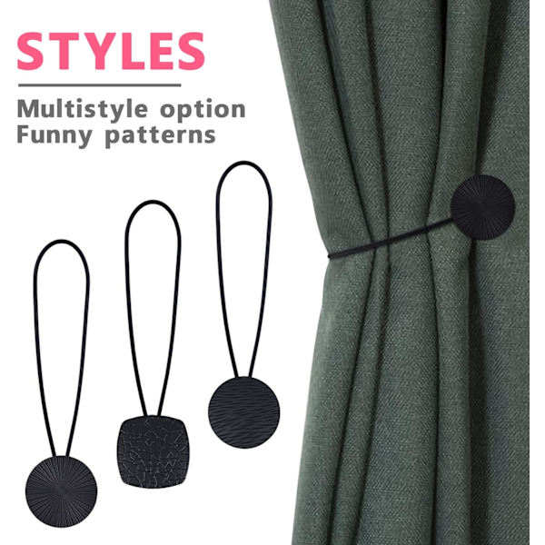 4 stk magnetiske gardinholdere klips metallgardin spenne holdbac