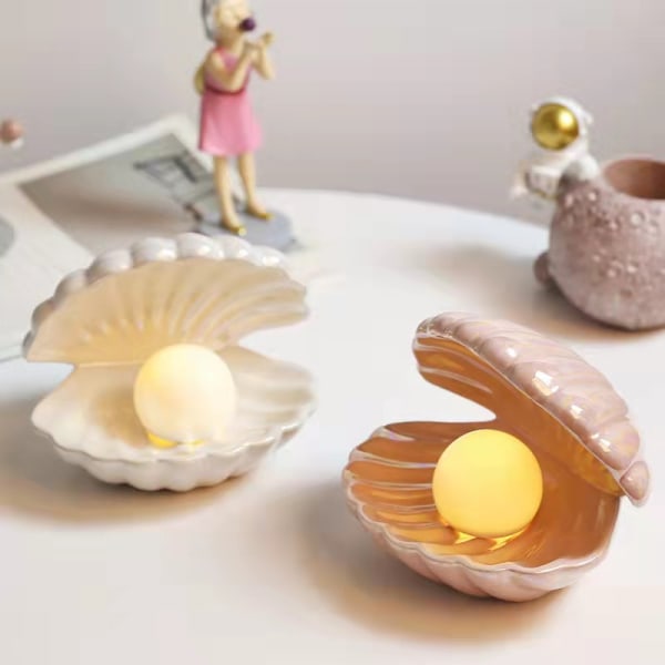 Shell Pearl Light Led Accent Lamp Bärbar Nattlampa - dontoden