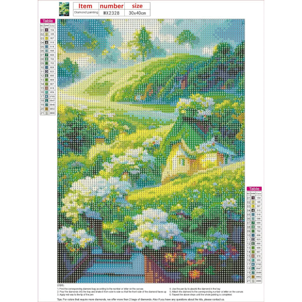 Diamantmaleri for voksne, Green House Full Diamond Painting 5D