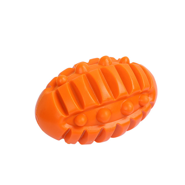 Uforgjengelig hundeleke Hundeleke Ball Hundetyggeleke Robust gummilyd Ball med for små mellomstore store hunder 10,5 cm oransje