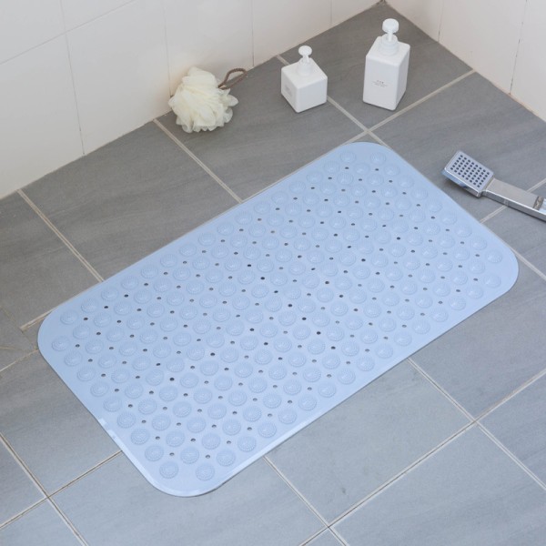 Blå 48*48CM Halksäker Badmatta, Kvadratisk Duschmatta Mögelresistent