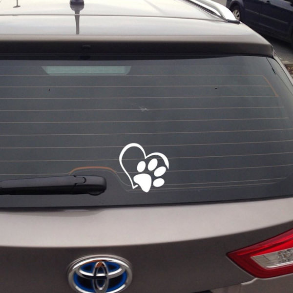 Bilsticker, Poteklistermærker med hjerte til biler. Sølvfarve