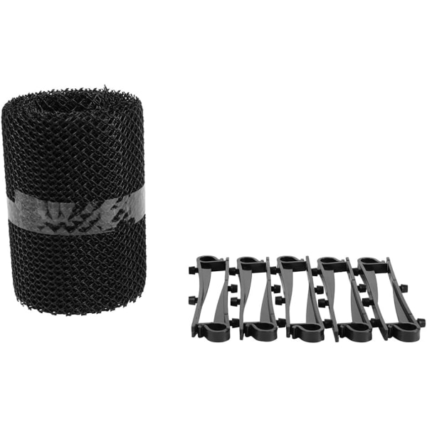 GREENGERS - Tagrender, tagrender nedløbsfilter - Beskyttende net til tagrende 15cm x 6m + 10 kroge, tagrender beskytter - Løvstopper, universel - fastgørelseskroge inkluderet