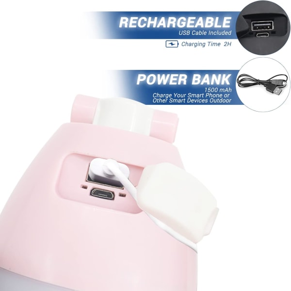 Pink Fousômo 3 in 1 LED-leirintälyhty ja kädessä pidettävä taskulamppu ja T