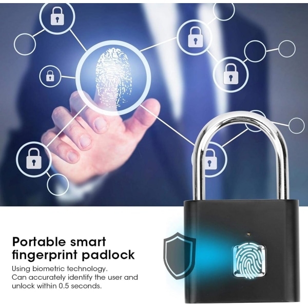 Smart fingeravtryckslås, Mini Keyless elektroniskt hänglås, Porta