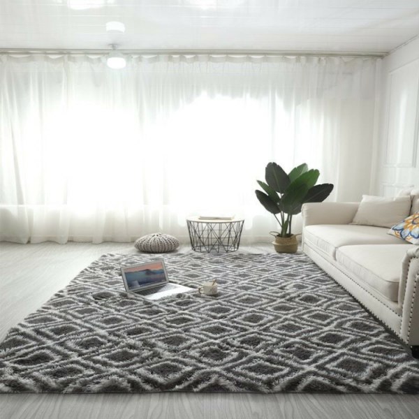 160 x 100 cm shaggy stuegulvtæppe blødt plys polypropylenfiber