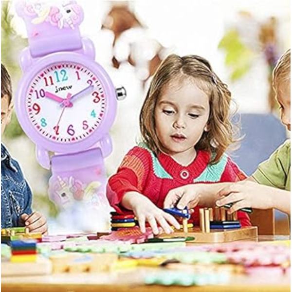 Tyttöjen ja poikien lasten kello, silikoninen lasten kello 3D söpö sarjakuva