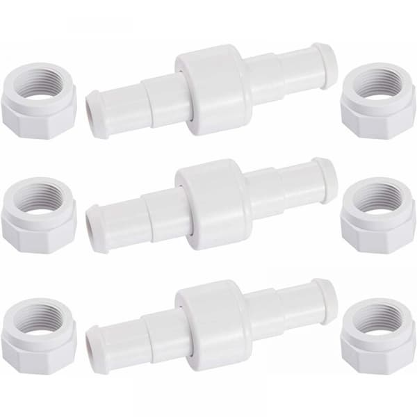 3 stk D20 svingbar hageslangekoblingssett med 6 stk D15-tupper, Com