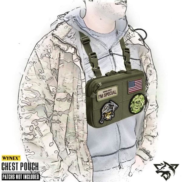 Grønn Tactical Chest Bag Myk jakkepose Front Pouch Camouflage