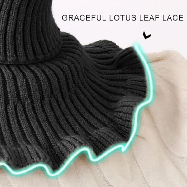 Falsk turtleneck för kvinnor, One Size Black, Falsk turtleneck, Falsk