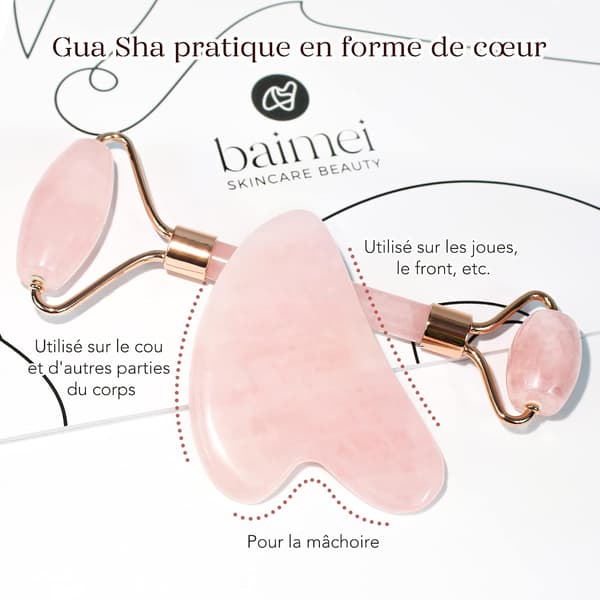 Gua Sha & Jade Roller, Ansigts Gua Sha, Ansigtsrulle Hudplejeværktøj