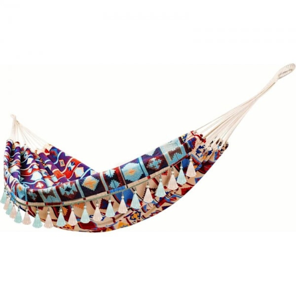 Outdoor Hammock Retro Jacquard Fabric Macrame Tassels for Bedroom