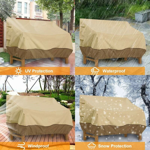 Beige, 97*89*79cm Penkin suojapeite, Puutarhapenkin suojapeite