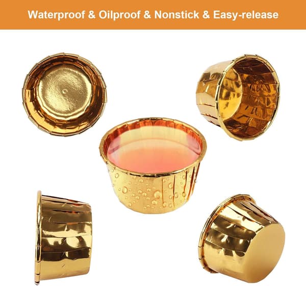 Muffinsformar i aluminiumfolie, (guld) 50 st