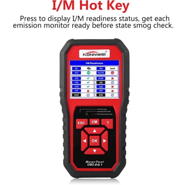 KONNWEI KW850 OBDII OBD2 EOBD Bildiagnostisk Skannerverktyg Fel C