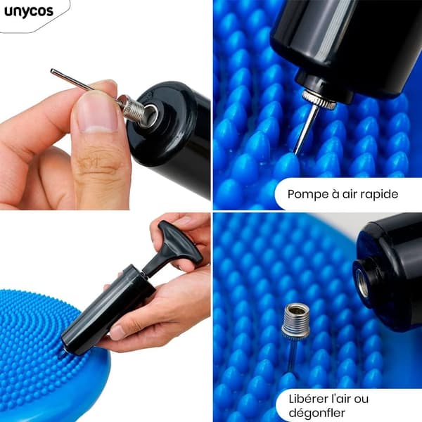 Balancemåtte, perceptionsmåtte, blå 34cm - oppustelig måtte, yogamåtte