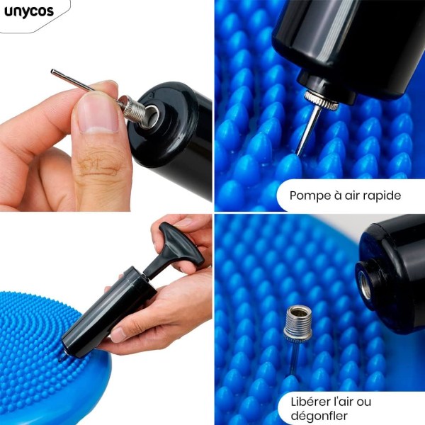 Balansmatte, persepsjonsmatte, blå 34cm - oppblåsbar matte, yogamatte