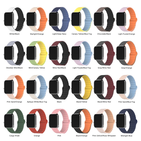 (Hvit) Passer til iwatch Apple Watch Band To-fargets silikon M