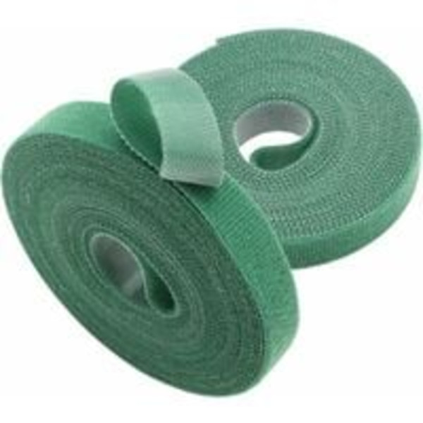 Pakke med 2 hageplantebånd, ruller med gjenbrukbar nylontape for klatreplanter - 10 mm x 5 m - grønn