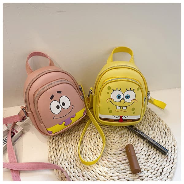 Gul Kawaii Stjerne Spongebob Square Patrick Skuldertaske Tekstur