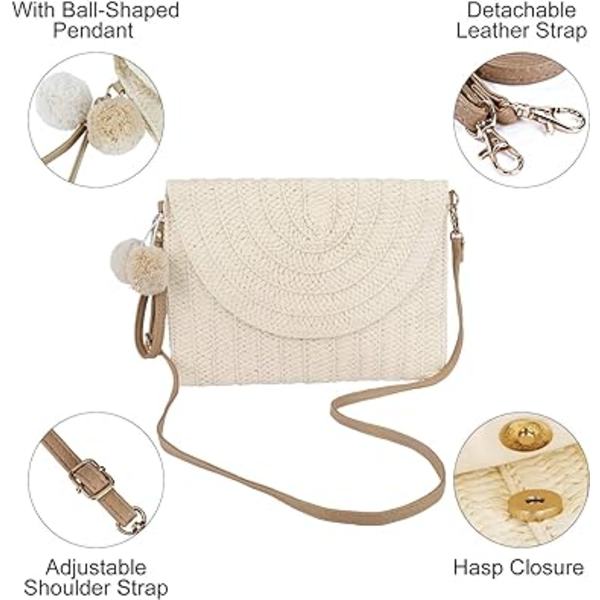 Halm Clutch Clutch, Bryllupskveld Clutch Kvinner Halm Håndveske E