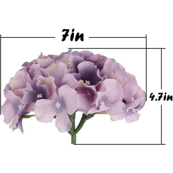 Sæt med 10 lyslilla silkebroderede, kunstige kugleblomster h
