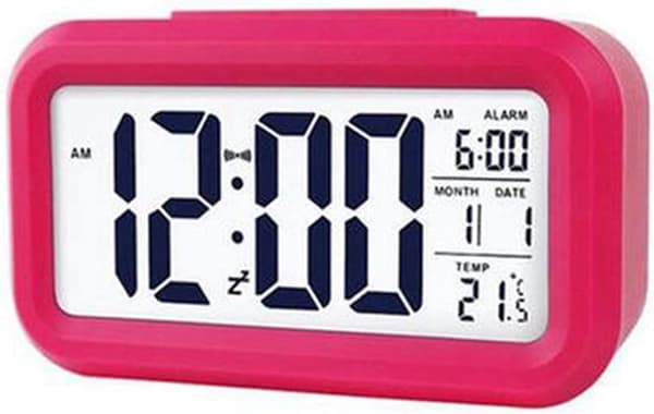 (Rose Red) LCD Digital Väckarklocka, Smart Digital Väckarklocka med