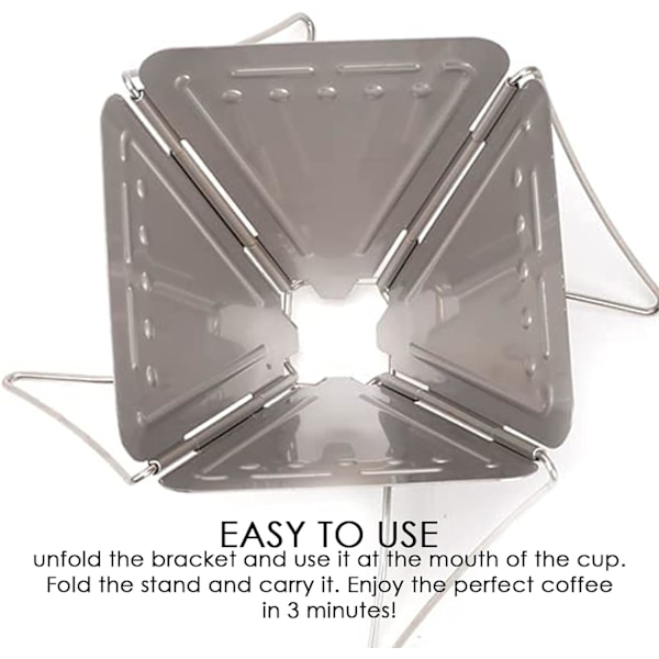Kaffe Filter, Kaffe Dripper Kon Kaffe Dropp Bärbar Rostfritt