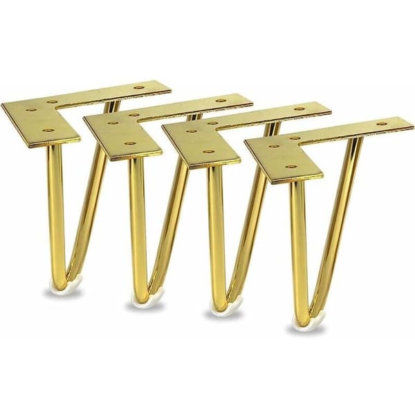 4-pack 6-tums guldmetallmöbelben, för skåp, TV-stativ,