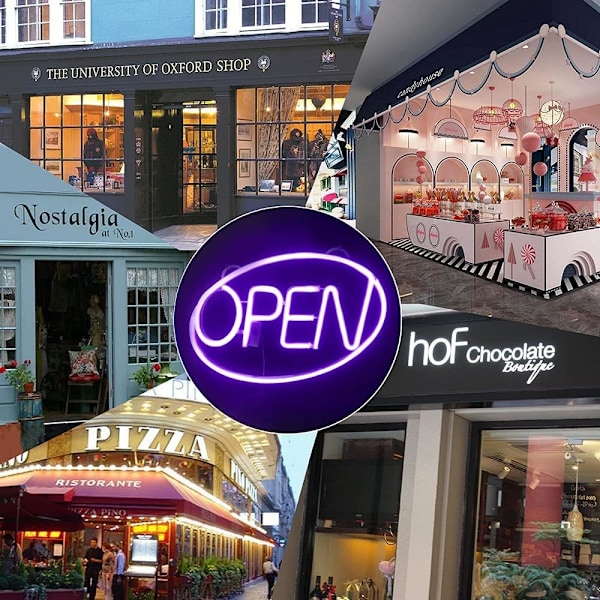 (Lila) Neonljusskylt med LED-upplysta bokstäver för butik,