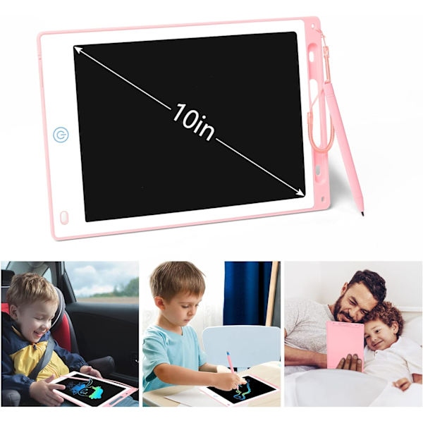 (Pink)Värikäs LCD-kirjoitustaulu, 10 tuuman lasten piirustustaulu wit