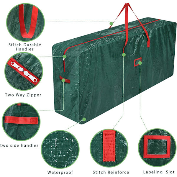 Stor XXL opbevaringspose, havehyndepose, 476L juletræpose, vandtæt flyttepose, PP-stofpakkepose, 165x38x76cm