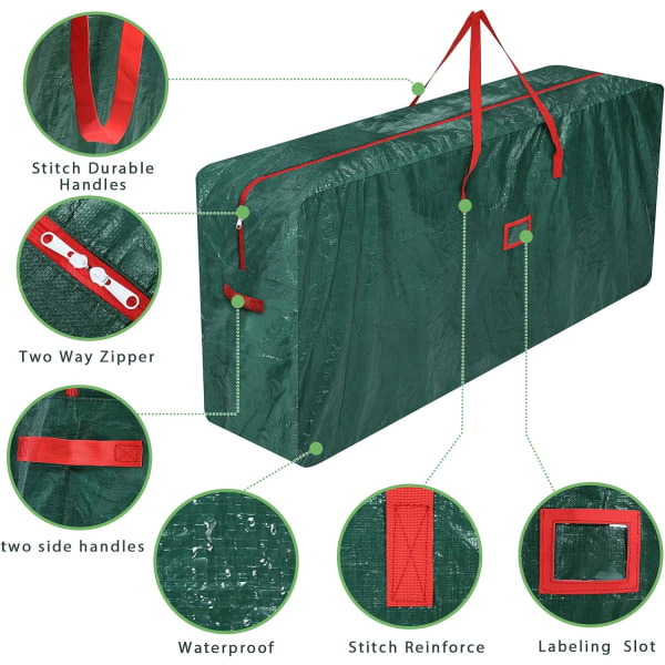 XXL Oppbevaringspose Rød 165x38x76cm, Hagemattepose, Juletrepose 476L, Vanntett Flyttepose, PP Stoff Pakkepose