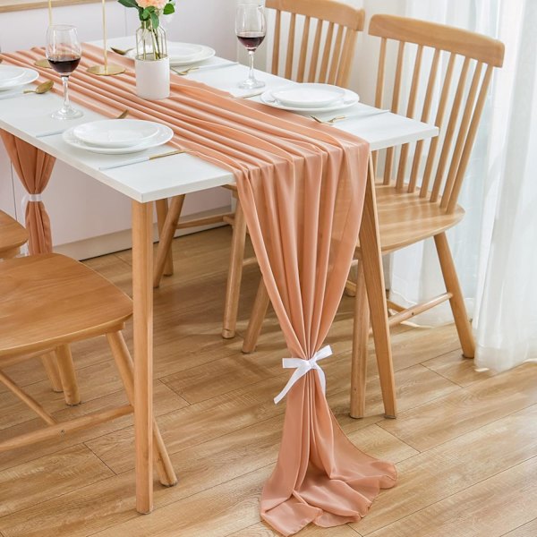 Chiffon Bordløper Bryllupsborddekorasjon Bursdagsinnredning