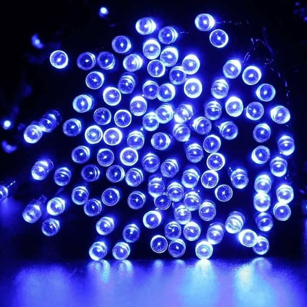 [2 Pakke] Solcellelyskæde Udendørs, 22m 200 LED, 8 Tilstande, Vandtæt