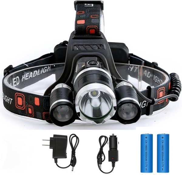 Oppladbar LED-hodelykt med 4 lysmoduser Ideell for camping