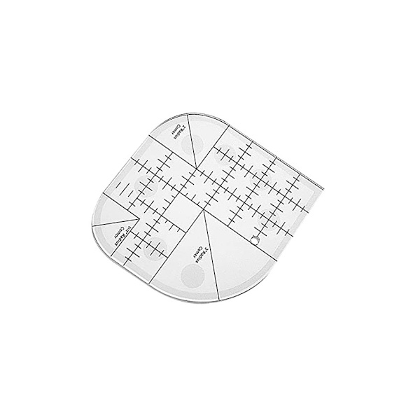 Buet hjørnelinjal for quilting, lappesøm - Rund kant S